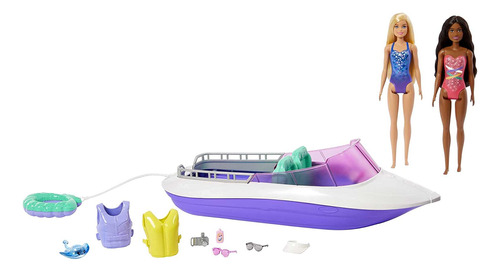 Barbie Mermaid Power Playset Con 2 Muñecas Barco Flotante De