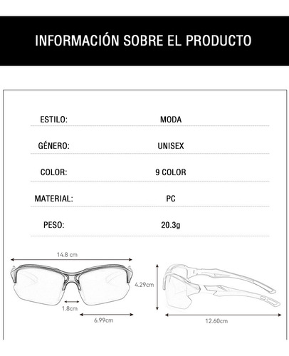 Gafas De Sol Polarizadas De Media Montura Para Ciclismo