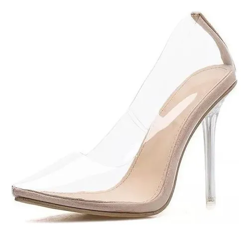 Zapato Femenino Scarpin Transparente Salto Alto Fino 12 5 Cm