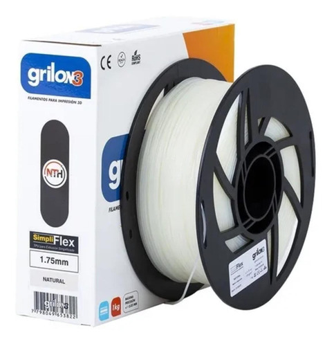 Imagen 1 de 1 de Filamento 3D Simpliflex Grilon3 de 1.75mm y 1kg natural