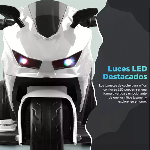 Triciclo Eléctrico Y Recargable 6v Para Niños Color Blanco