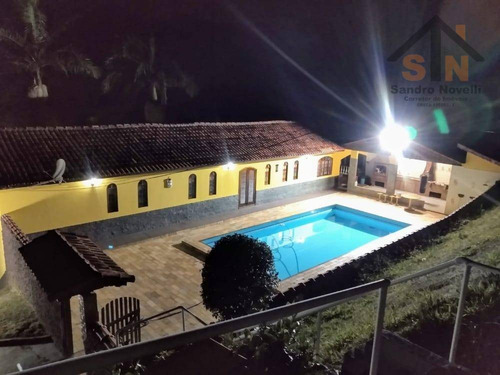 Linda Chácara Com Piscina, Campo De Futebol, Pomar, À Venda, 4000 M² Por R$ 950.000 - Estância Recreativa Presidente Kennedy - Santa Isabel/sp - Ch0021