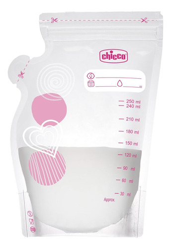 Bolsas Contenedoras De Leche Materna Chicco 30 Pzs 250ml