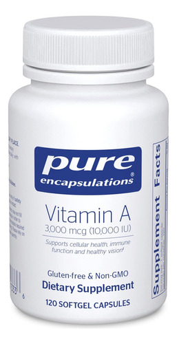 Vitamina A 10.000 Ui 3000mcg Vision Huesos Piel 120 Cap