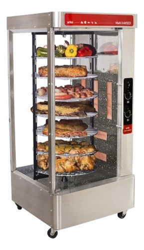 Assador Rotativo Multiuso 7 Grades Aço Inox Arke 127/220V