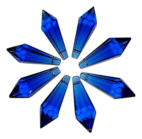 Silant 8 Prismas 4 Cm Cristal Color Azul Caireles Deco Chic