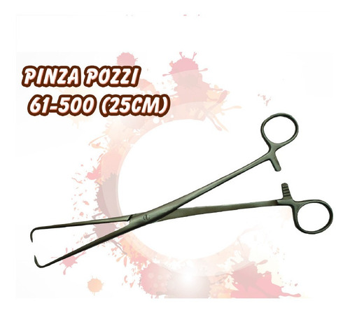 Imagen 2 de 3 de Pinza Pozzi 25 Cm Cirugia Instrumental Médico Guttek