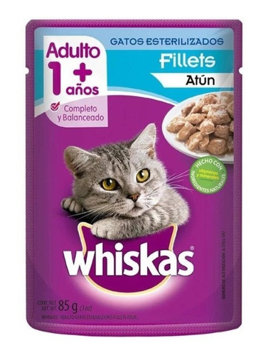 24 Sobres Whiskas Gato Esterilizado Sabor: Atún