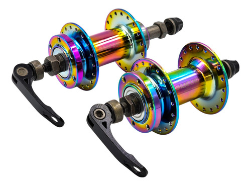 Par Cubo Rosca Disco 36f Esfera P/ Bike Rainbow Camaleão Cor Arco Iris