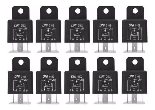 Relê Auxiliar Universal 12v 40a 4 Pinos Dni102 - 10 Unidades