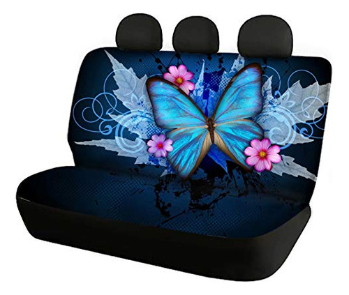 Dolyues Blue Butterfly Car Back Seat Covers Accesorios Para