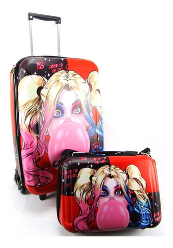 Imagem 4 de 9 de Malinha De Bordo Harley Quinn Com Frasqueira Maxtoy 2815em21
