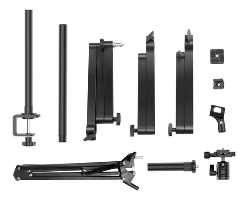 Imagen 4 de 10 de Soporte Streaming Mesa + 3 Brazos + Cabezal 360 + Accesorios