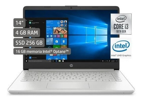 Imagen 2 de 5 de Notebook Hp 14 I3-1005g1 256gb Pcie Ram 8gb Optane 16gb