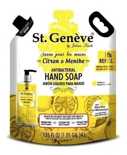 Jabón Líquido Antibacterial 4 Litros St Geneve Oferta