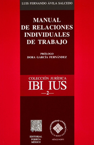 Manual De Relaciones Individuales De Trabajo, De Ávila Salcedo, Luis Fernando. Editorial Porrúa México En Español