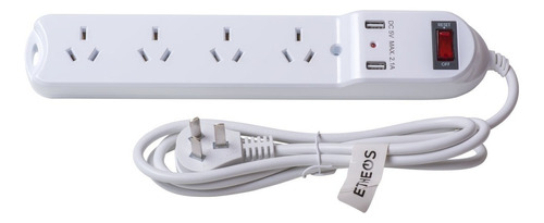 Zapatilla Prolongador 4 Tomas Blanca 2 Usb 1,5m Cable Etheos