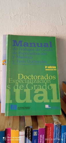 Manual De Trabajo De Grado De Especialización Y Mae. Fedupel