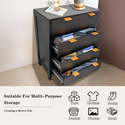 Garveehome Cómoda Cómoda Cómoda De 4 Cajones Cómoda De
