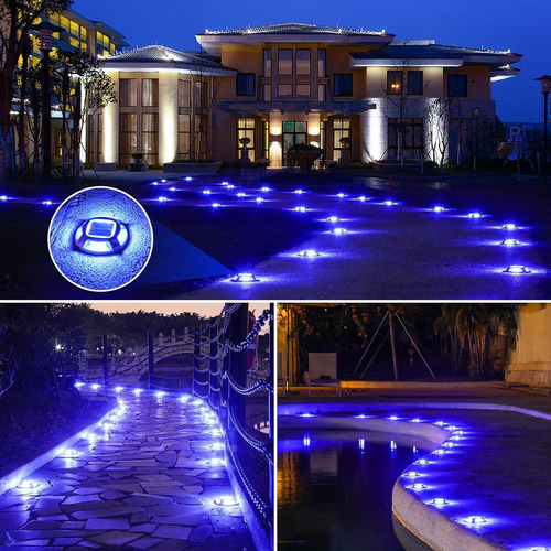 * Luz Solar Led Para Jardín Ip68 Resistente Al Agua 12