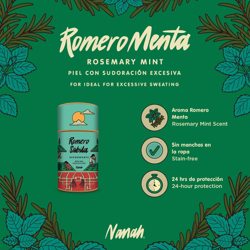 Nanah Desodorante Natural De Romero Sábila En Barra