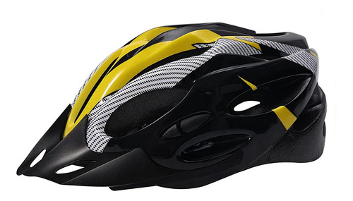 Casco Amarillo Bicicleta Profesional Full Seguridad Con Luz