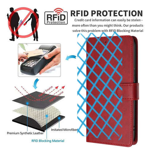 Funda Tipo Cartera Multifuncional De La Serie Blu View/c/g/ Bold Con Cordón Para Tarjetas, Ranuras Para Efectivo, Protección Rfid