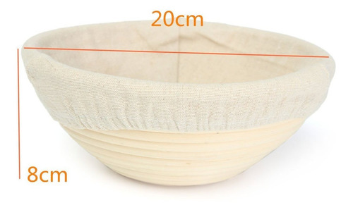 Imagen 10 de 10 de Banneton Redondo De Ø23 X 8.5cm - Cesta De Rattan - Cukin