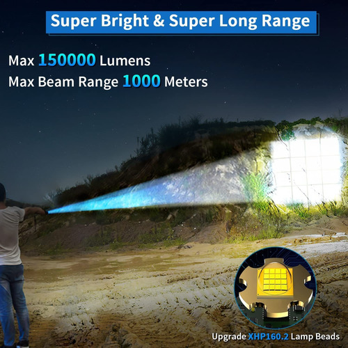 Linternas Recargables De 150000 Lúmenes Super Bright Xhp