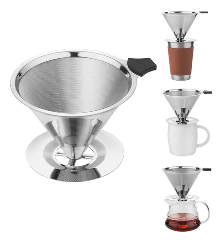 Jarra De Café Con Filtro De Acero Inoxidable, De Pequeño