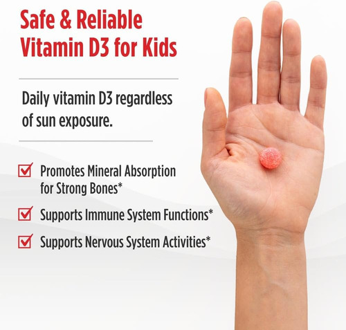 Nordic Naturals Gomitas De Vitamina D3 Para Niños 60 Gomitas Sandía Salvaje Sandía Splash