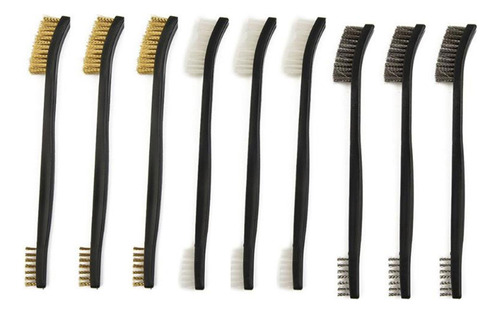 9x Mini Cepillo De Alambre Acero Latón Nylon Cepillo De