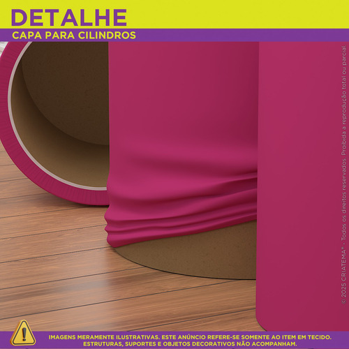 Trio Capas De Cilindro Sublimado Liso Pink Veste Fácil Em Tecido