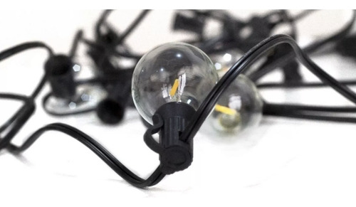 Luz Solar Exterior Led Guirnalda 25 Focos 15 Metros Control Color Negro