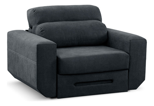 Sillón Sofa Cama 1 Cuerpo Reclinable Moderno - Verona Grigio Diseño De La Tela Pana