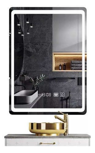 Espejo Vasoyo De Baño Led 50x70cm Con Luz, Táctil Y 3 Modos De Iluminación, Termómetro Y Detección del cuerpo humano, Regulable