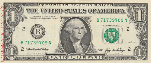 Billete 1 Dólar Estados Unidos 2006 Pick 523a - B - New York (Usado)