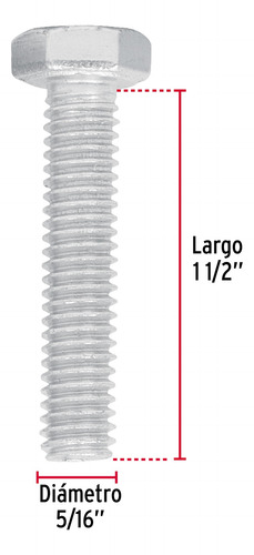 Tornillo Tipo Maquina 5/16 X 1.5´ Hexagonal Metal 50pz 44568