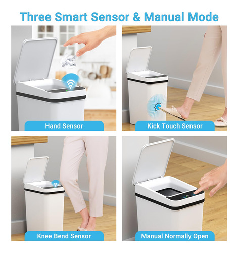 Papelera De Baño, Papelera Automática De Sensor De Mo...