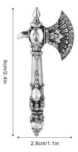 Broche Hacha Strass Vintage Tomahawk Pin Navidad