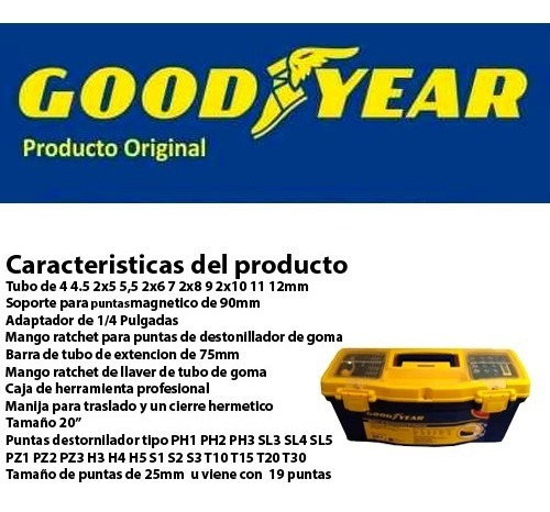 Caja Herramientas Profesional Tubo Destornillador Good Year