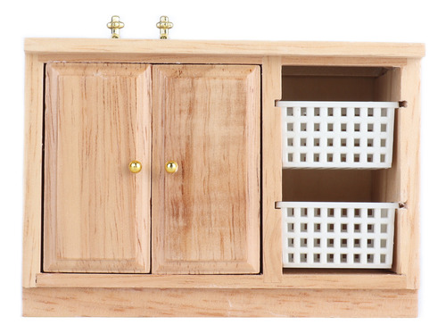 Mini Lavabo De Madera Tipo Casita De Muñecas De Tamaño 1:12
