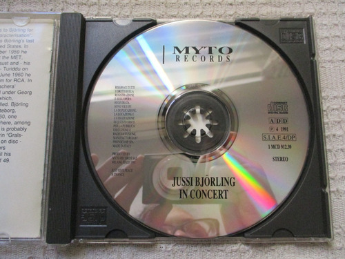 Imagen 4 de 6 de Jusi Björling In Concert (myto Records 1 Mcd 912.39) Italy