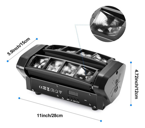 Mini Led Láser Luces Dj Spider Rgbw Efectos Luz 8x3w Dmx512