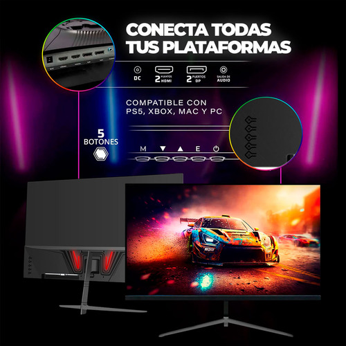 Monitor Gamer 24 Pulgadas Tecmiyo Fhd 100hz 1ms Anti Reflejo
