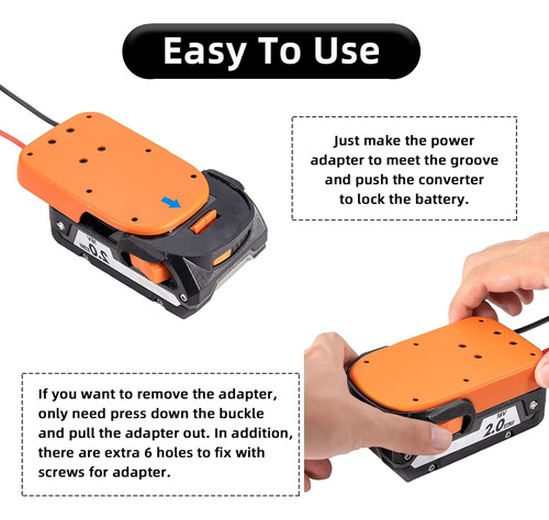 Adaptador De Rueda De Alimentación Para Ridgid Aeg Batería D