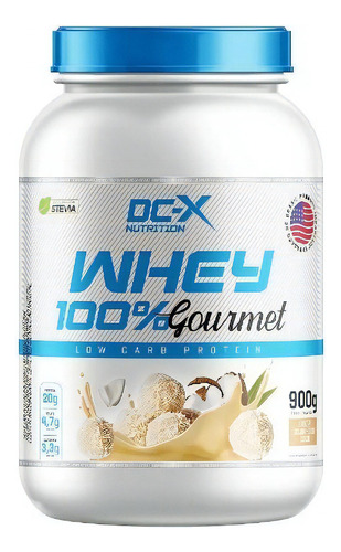 Whey 100% Gourmet Concentrado Beijinho 900g - Dc-x Nutrition