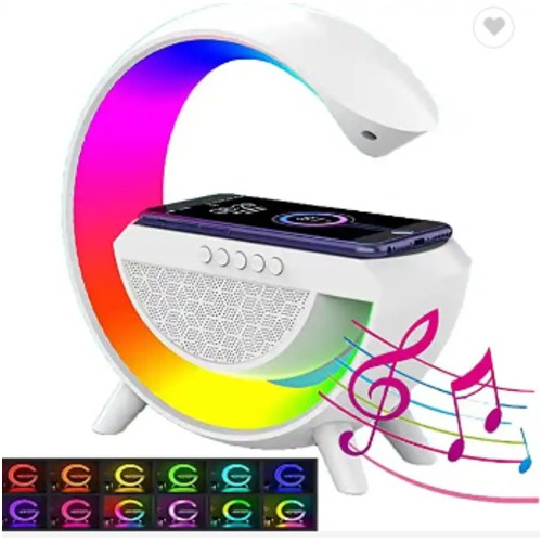 Cargador Inalámbrico  Lámpara Luces Rgb  Parlante Bluetooth