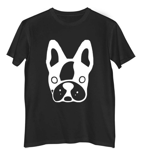 Remera Hombre Color Cara De Perro Bulldog Vector