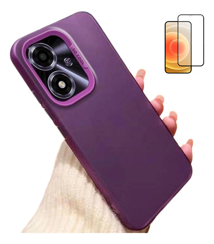 Funda Para Xiaomi Poco M6 Pro Plus Hengli Color Silver+mica